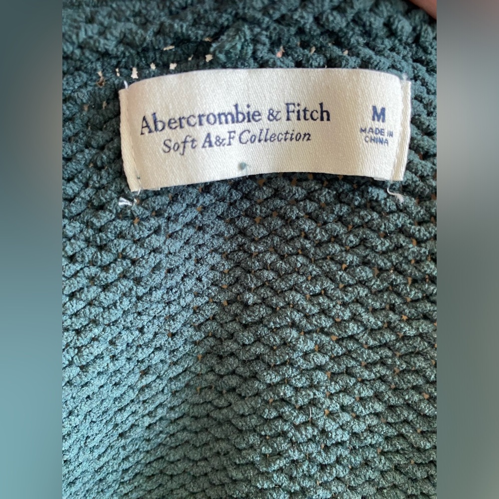 Abercrombie & Fitch Soft A&F Collection Teal V-Neck Knit Sweater, Size M - Picture 8 of 8
